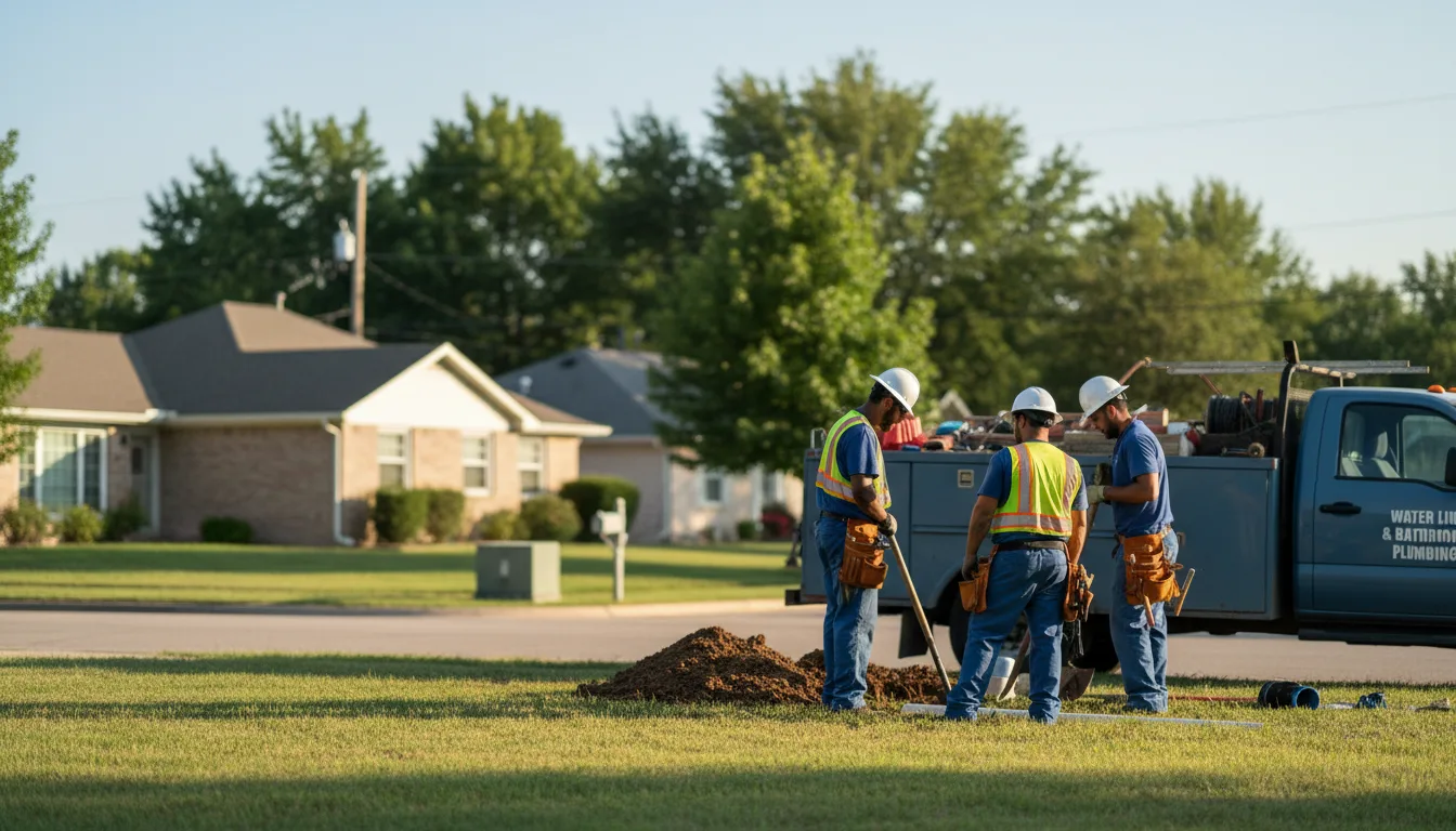 Residential water line and bathroom plumbing service in Lawrence, NE